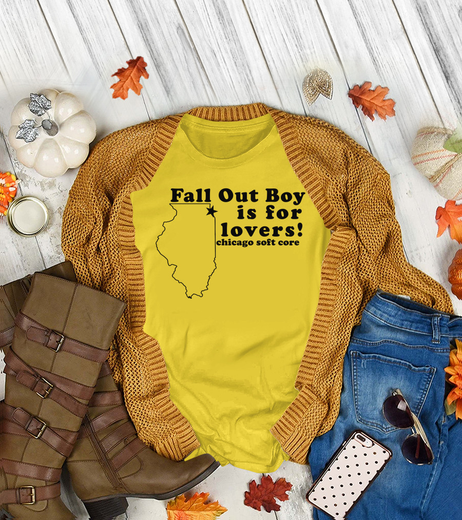 Fall Out Boy Is For Lovers Chicago Soft Core Illinois Map T-Shirt