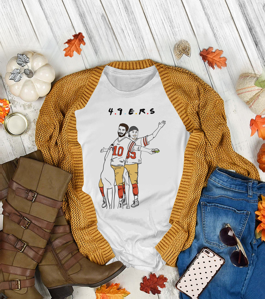 San Francisco 49ers Friends Jimmy Garoppolo Number 10 Football Players Scene with Dog T-Shirt