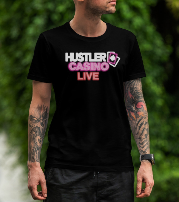 Hustler Casino Live Poker Cards Neon T-Shirt