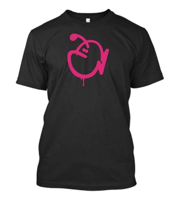 Drippy Fish Graffiti Art Pink Outline T-Shirt