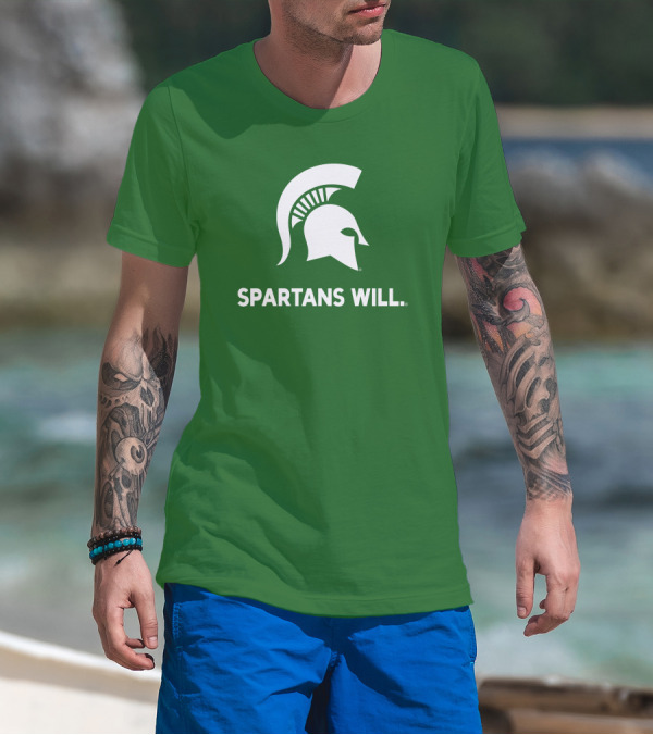 Spartans Will Michigan State Helmet T-Shirt