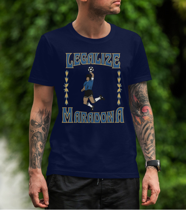 LEGALIZE MARADONA Soccer Legend Iconic T-Shirt
