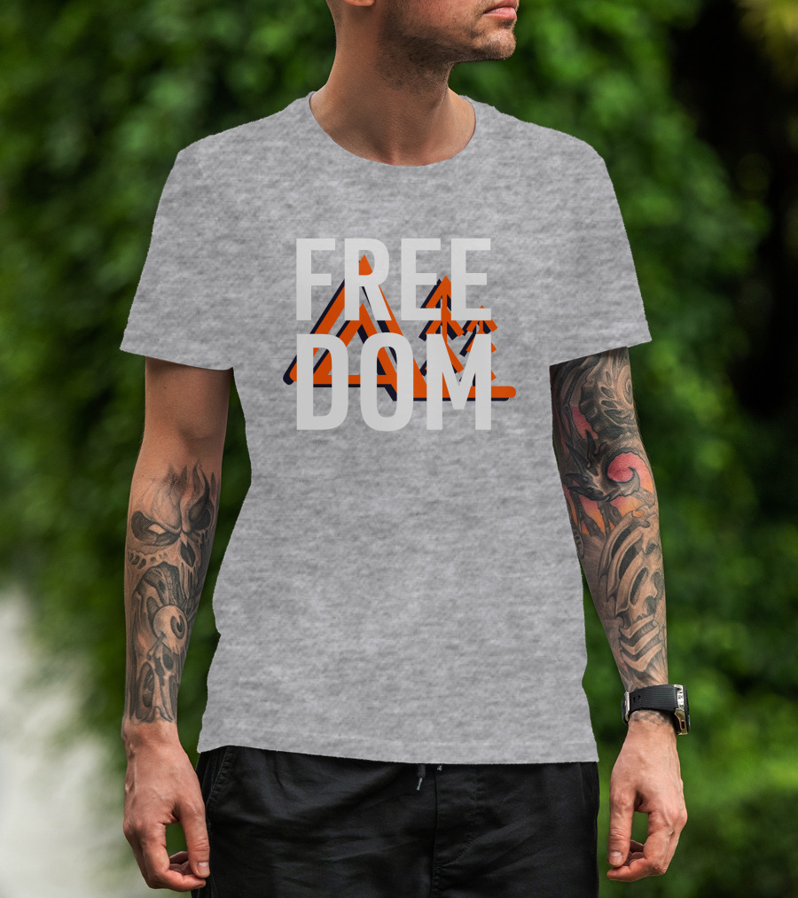 Jim Sterling Free Dom Geometric Triangles Orange Black 3D Effect T-Shirt
