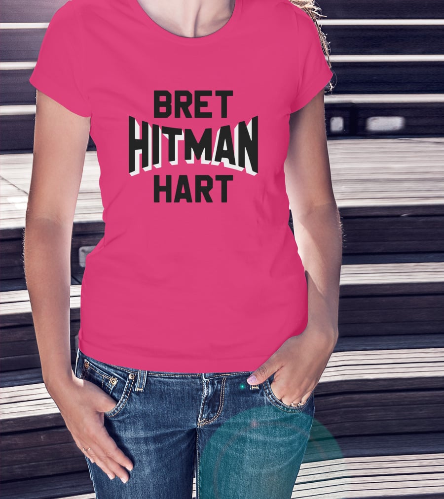 Roots Of Fight Bret Hitman Hart Pink T-Shirt