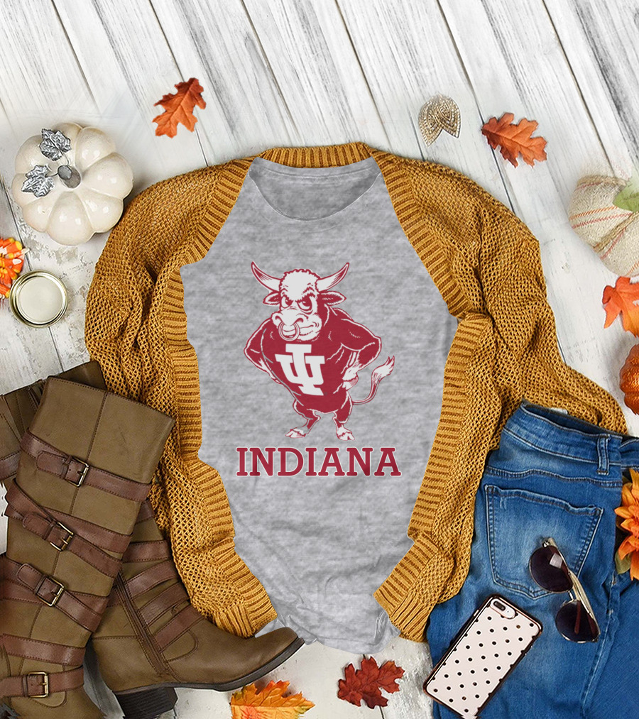 Vintage IU Hoosiers Bison Mascot Indiana T-Shirt
