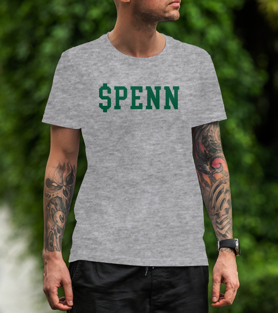 Mintzy $Penn Green Typography T-Shirt