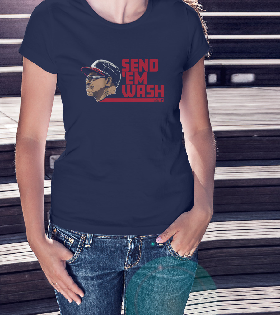 Ben Verlander Wearing Send 'Em Wash Ron Washington Flippin' Bats Podcast T-Shirt