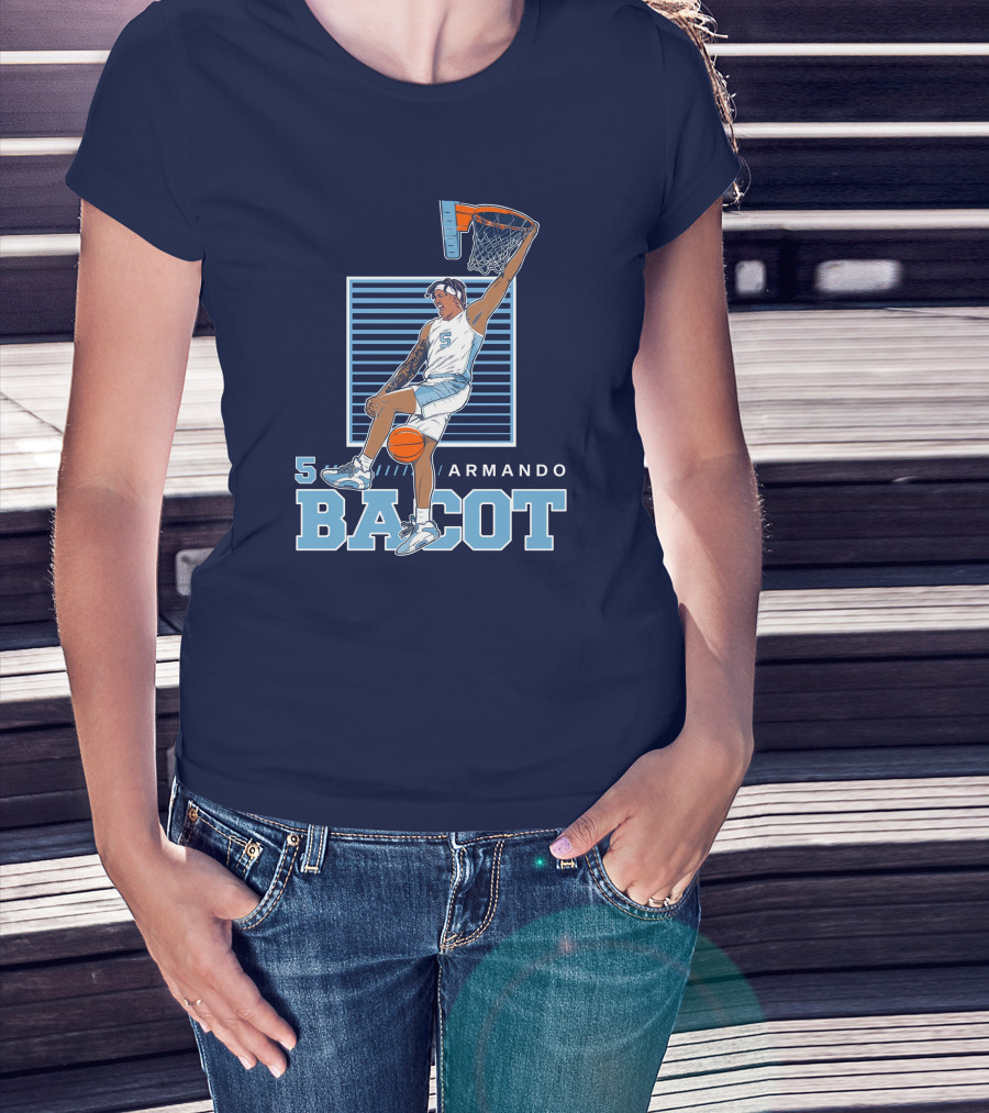 UNC Armando Bacot Dunking Number 5 T-Shirt