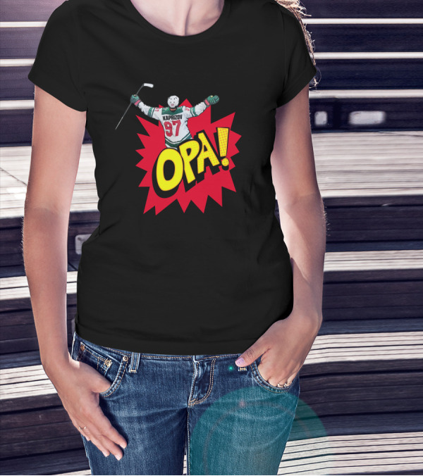 Hockeylodge Store Kirill Kaprizov 97 Opa Explosion T-Shirt