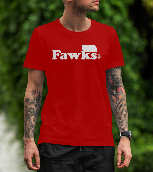 Bbbprinting Fawks Nebraska Outline T-Shirt
