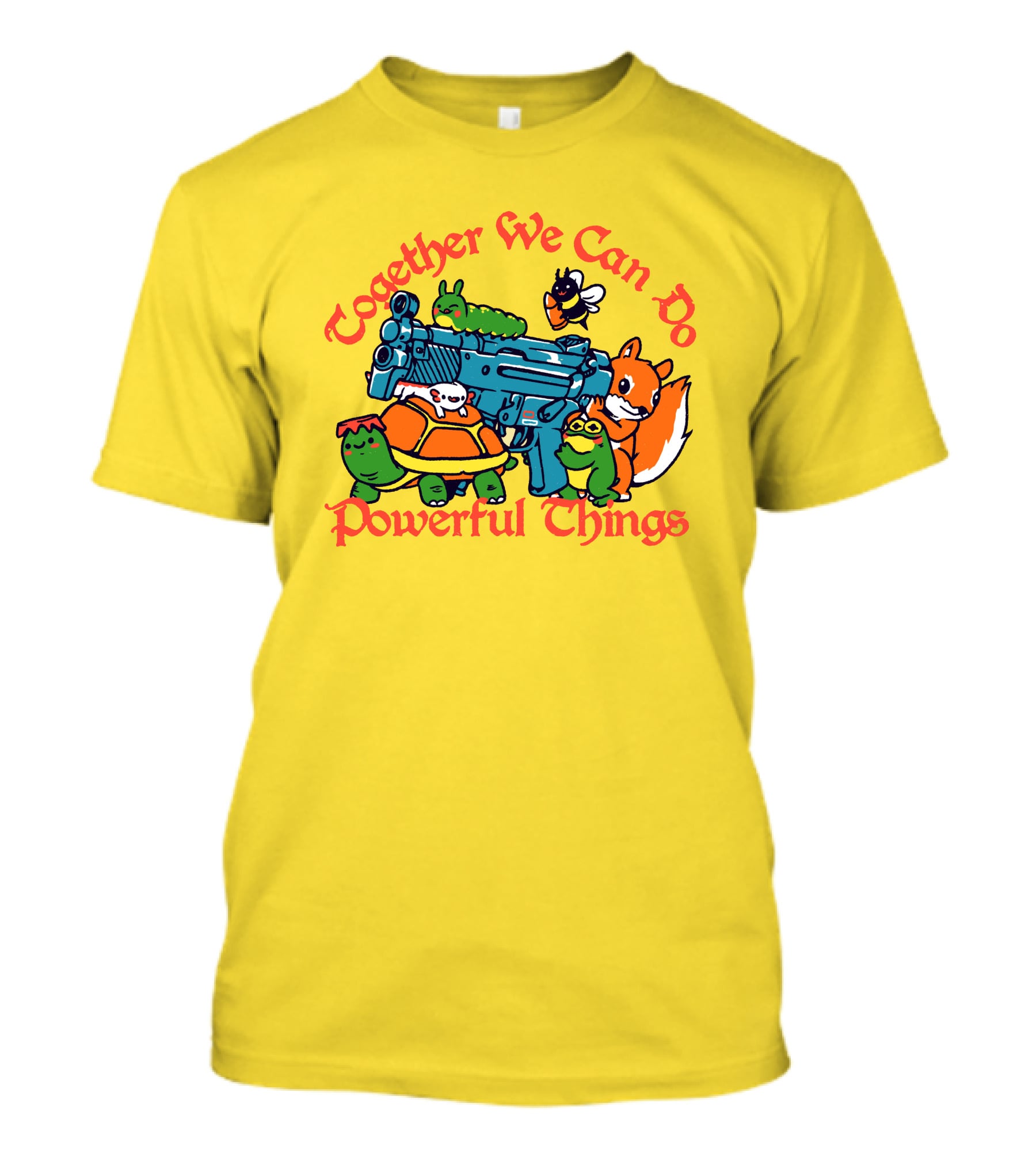 Together We Can Do Powerful Things Animals And Blue Water Gun T-Shirt