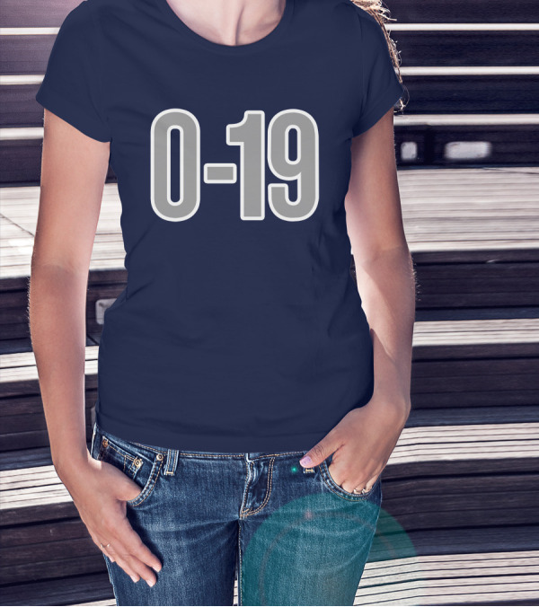Casual Hoya Celebrate Georgetown's Record 0 19 Navy Blue T-Shirt