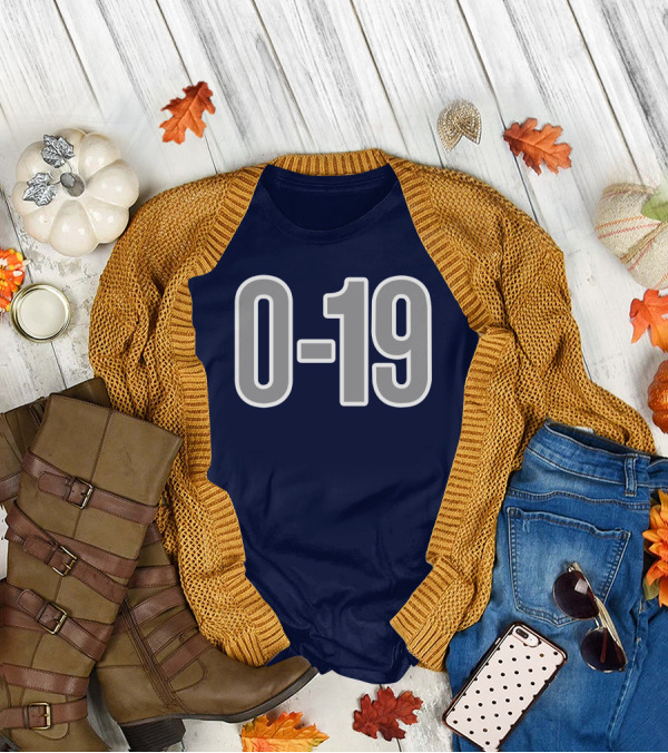 Casual Hoya Celebrate Georgetown's Record 0 19 Navy Blue T-Shirt