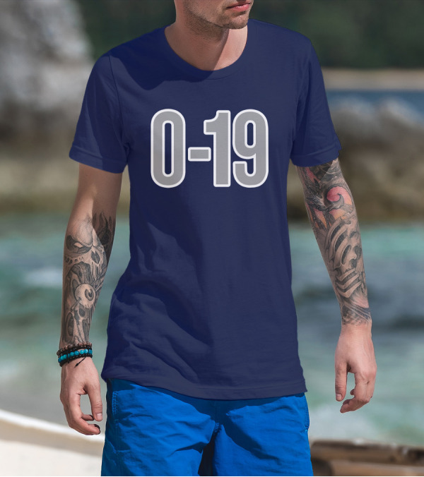 Casual Hoya Celebrate Georgetown's Record 0 19 Navy Blue T-Shirt