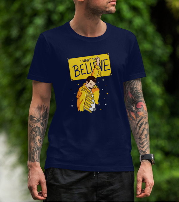 Lauroslin I Want To Believe Freddie Parody Optimistic Coach T-Shirt