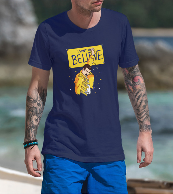 Lauroslin I Want To Believe Freddie Parody Optimistic Coach T-Shirt
