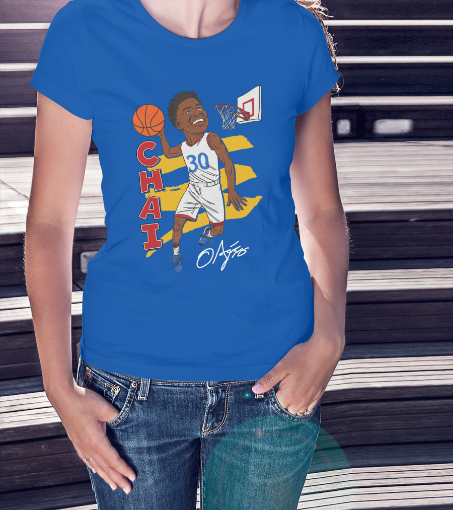 Ochai Agbaji Basketball Illustration 30 Chai Charliehustle Store T-Shirt