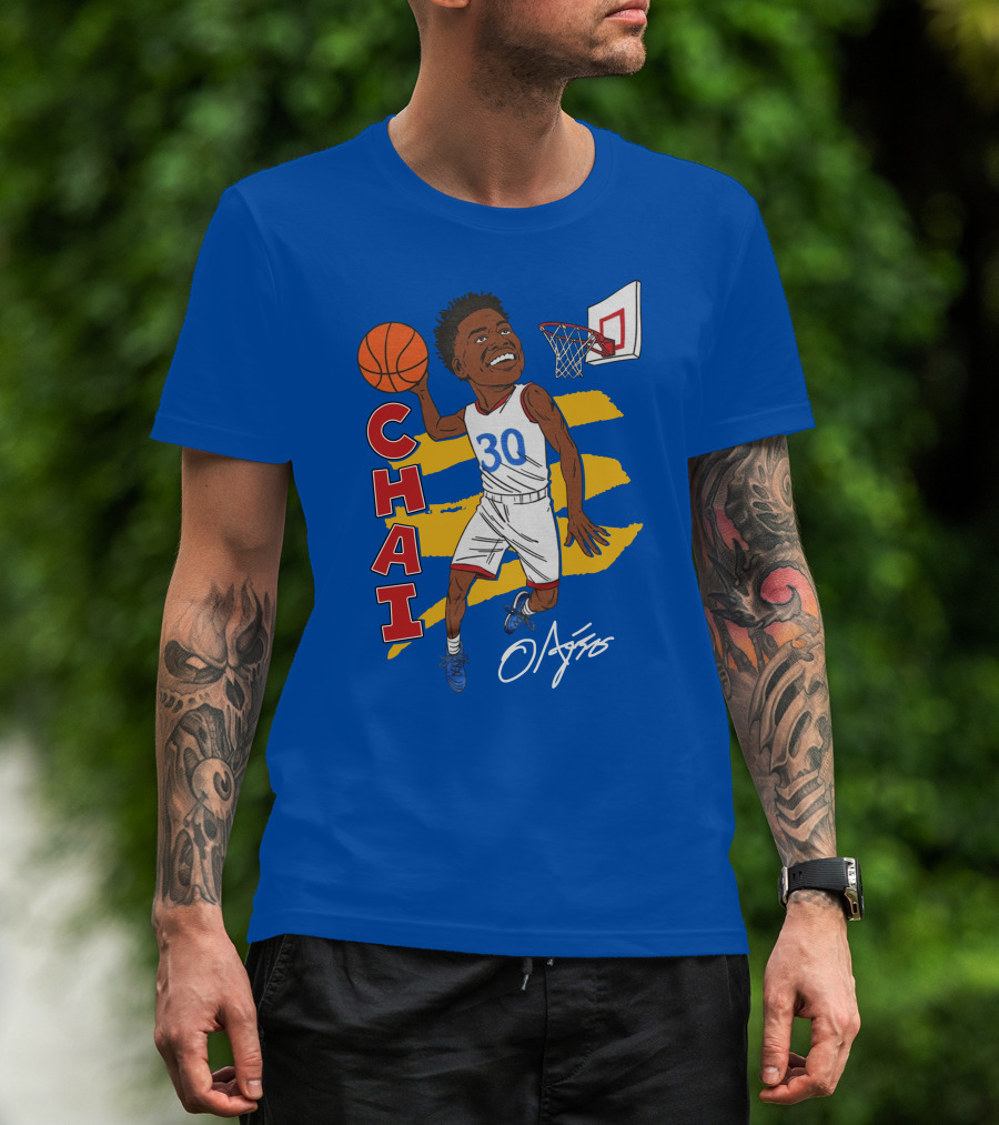 Ochai Agbaji Basketball Illustration 30 Chai Charliehustle Store T-Shirt
