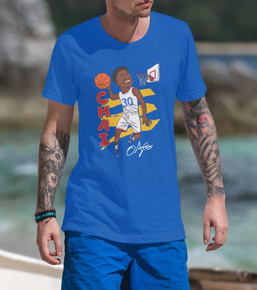 Ochai Agbaji Basketball Illustration 30 Chai Charliehustle Store T-Shirt
