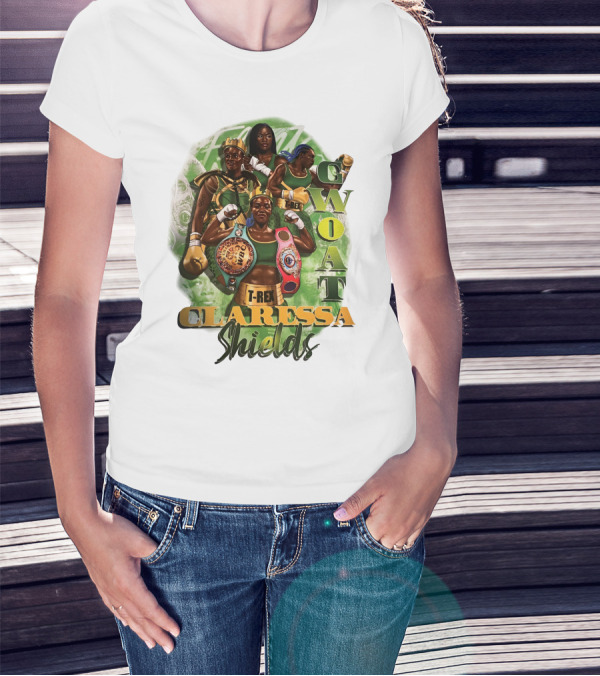 Claressa Shields GWOAT T-Rex Boxing Champion T-Shirt