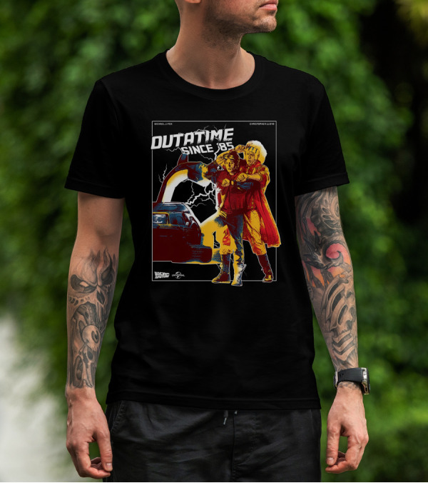 Back To The Future Outatime Since 85 Michael J. Fox Christopher Lloyd Universal T-Shirt