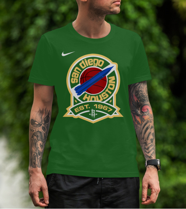 San Diego Houston Basketball Rocket Est 1967 T-Shirt