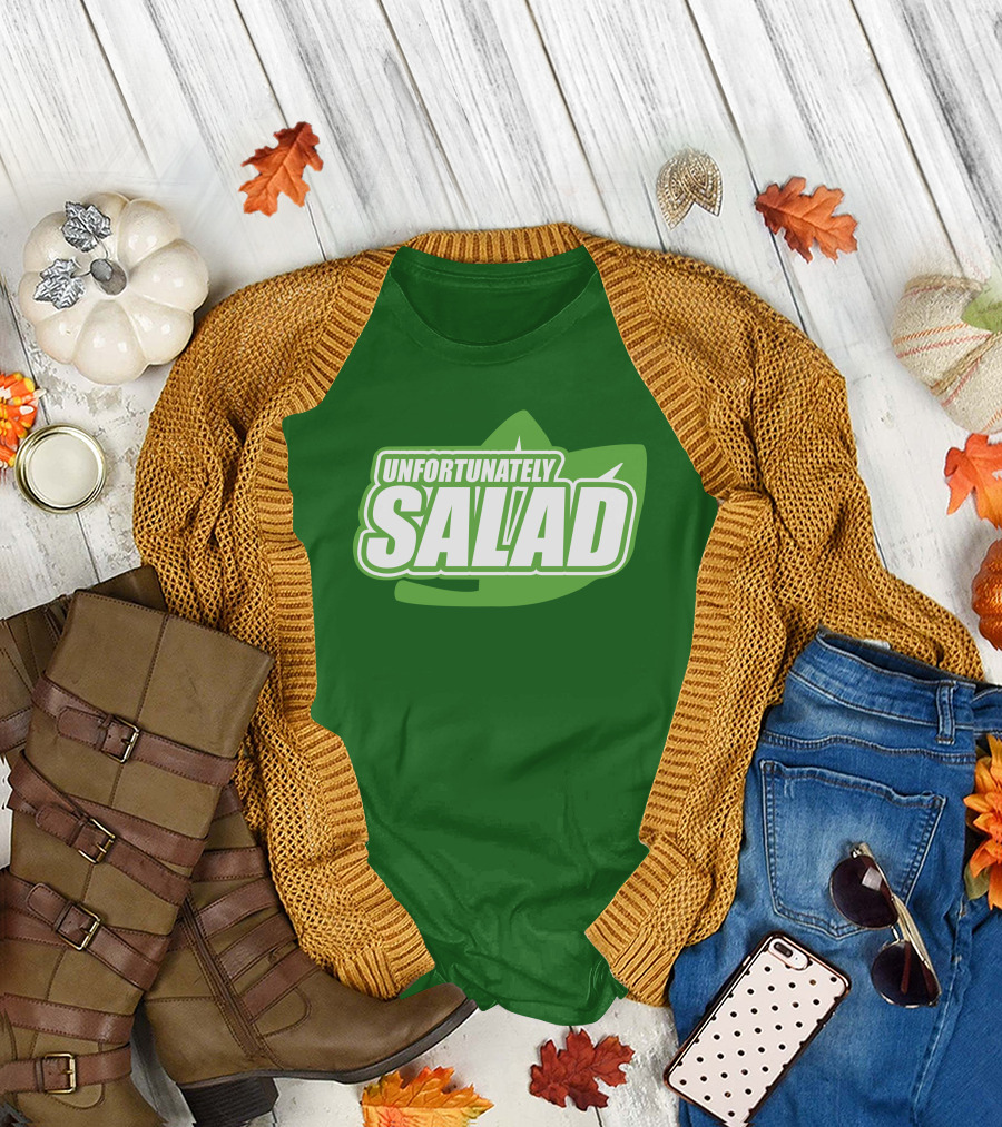 Unfortunately Salad Leaf Logo Mockup T-Shirt