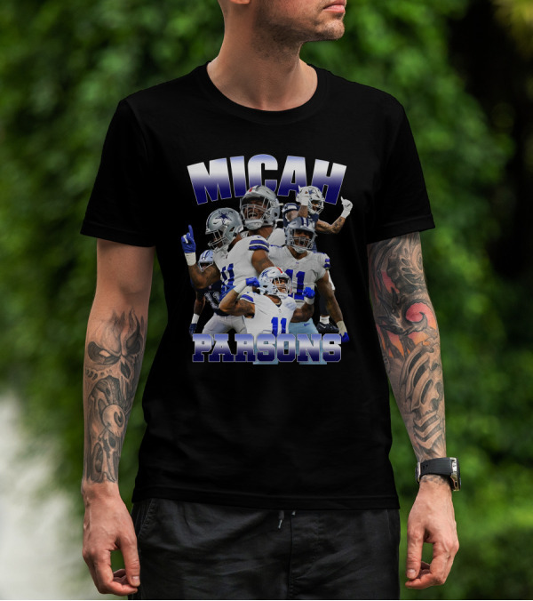 Micah Parsons Dallas Cowboys Football Athlete Montage T-Shirt