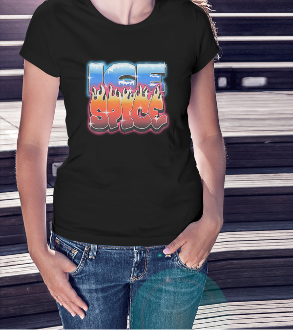 ICE SPICE Flame And Ice Contrast T-Shirt