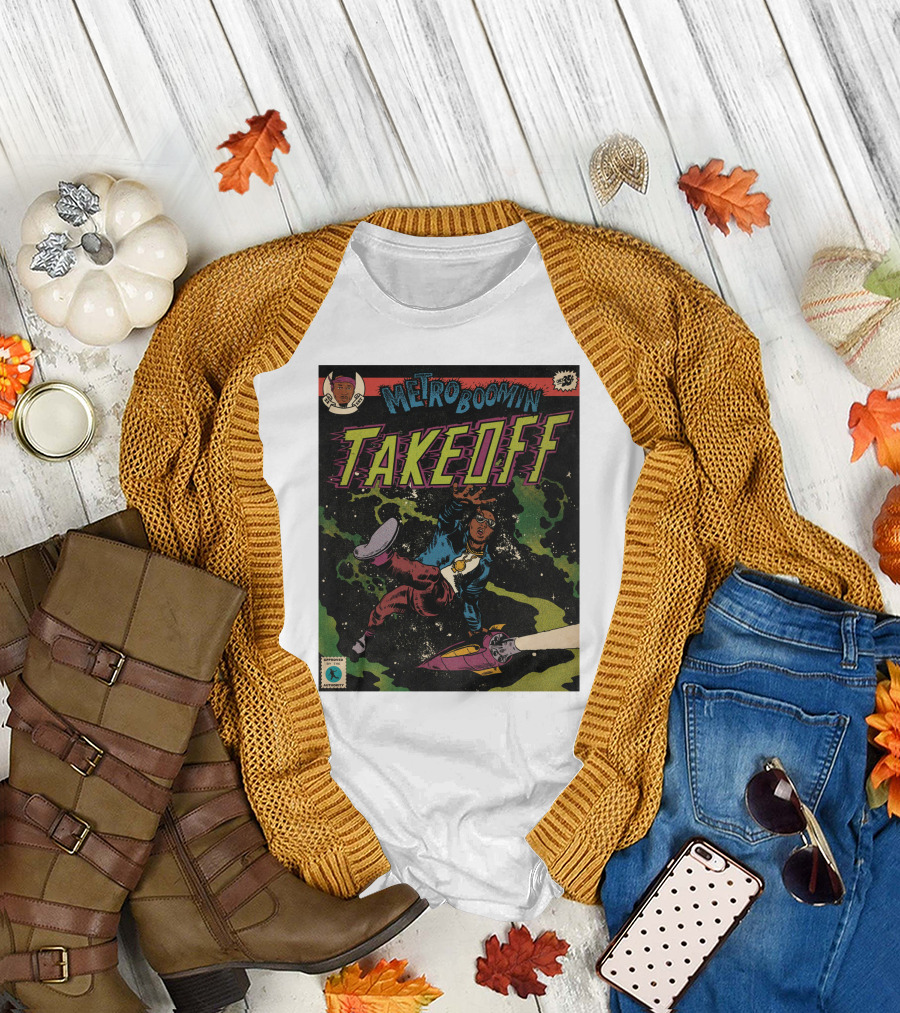 Metro Boomin Takeoff Comic Style Space Adventure T-Shirt