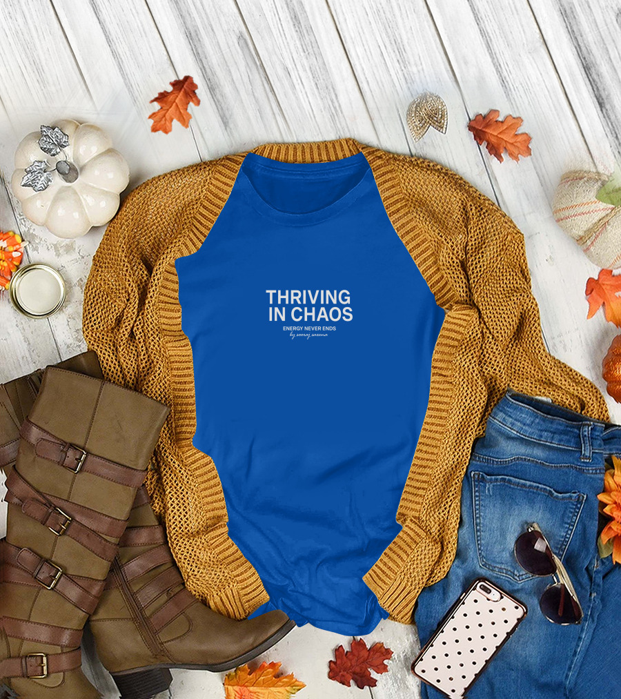 Shvkti Thriving In Chaos Energy Never Ends by Sonya Sweeney T-Shirt
