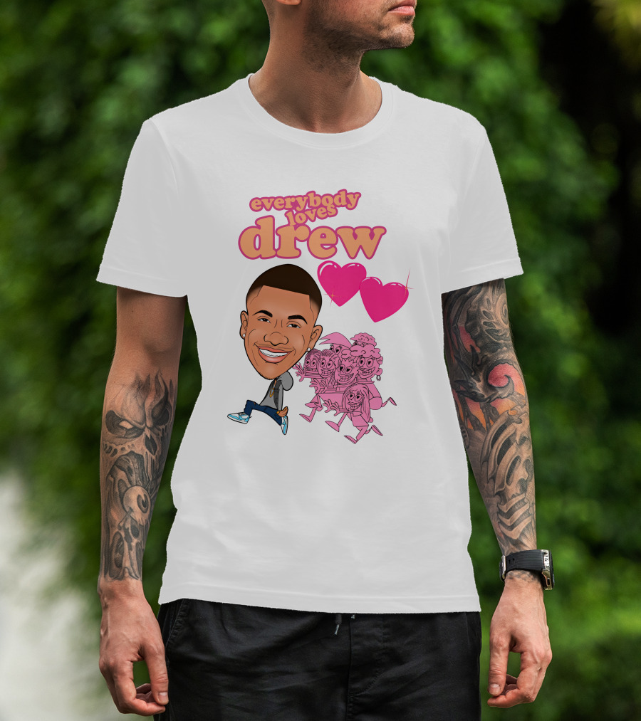 Tdashrich Tequan Richmond Everybody Loves Drew Hearts Cartoon Characters T-Shirt