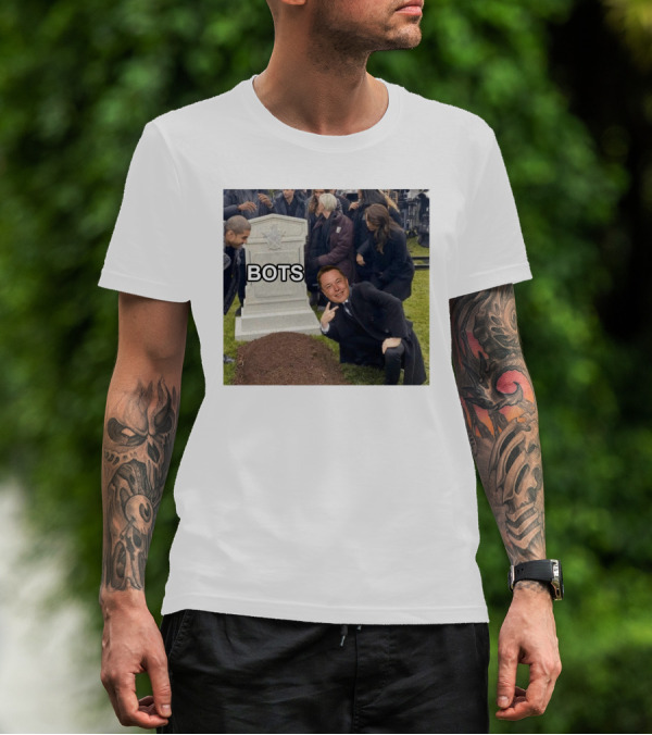 Rip Elon Musk Bots Cemetery Humor Image T-Shirt