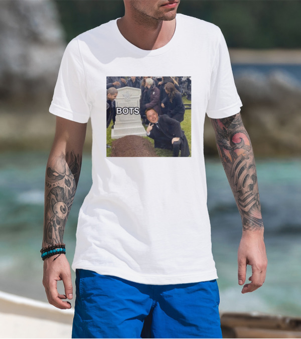 Rip Elon Musk Bots Cemetery Humor Image T-Shirt