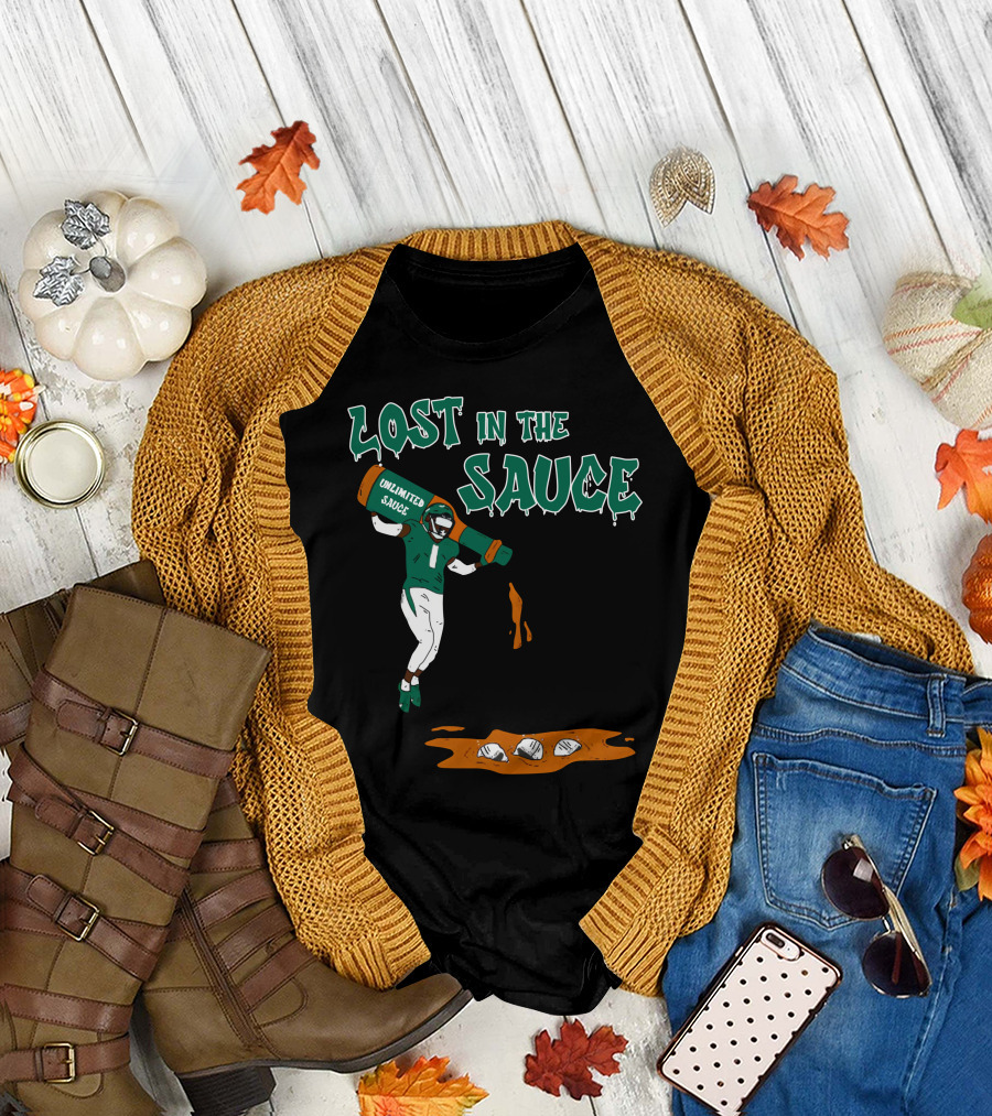 Lost In The Sauce Iamsaucegardner with Unlimited Sauce Football Player T-Shirt