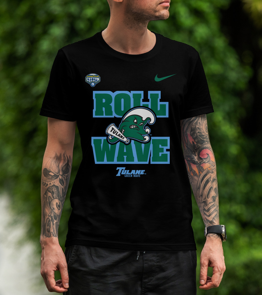 GoodYear Cotton Bowl Roll Wave Tulane Green Wave T-Shirt