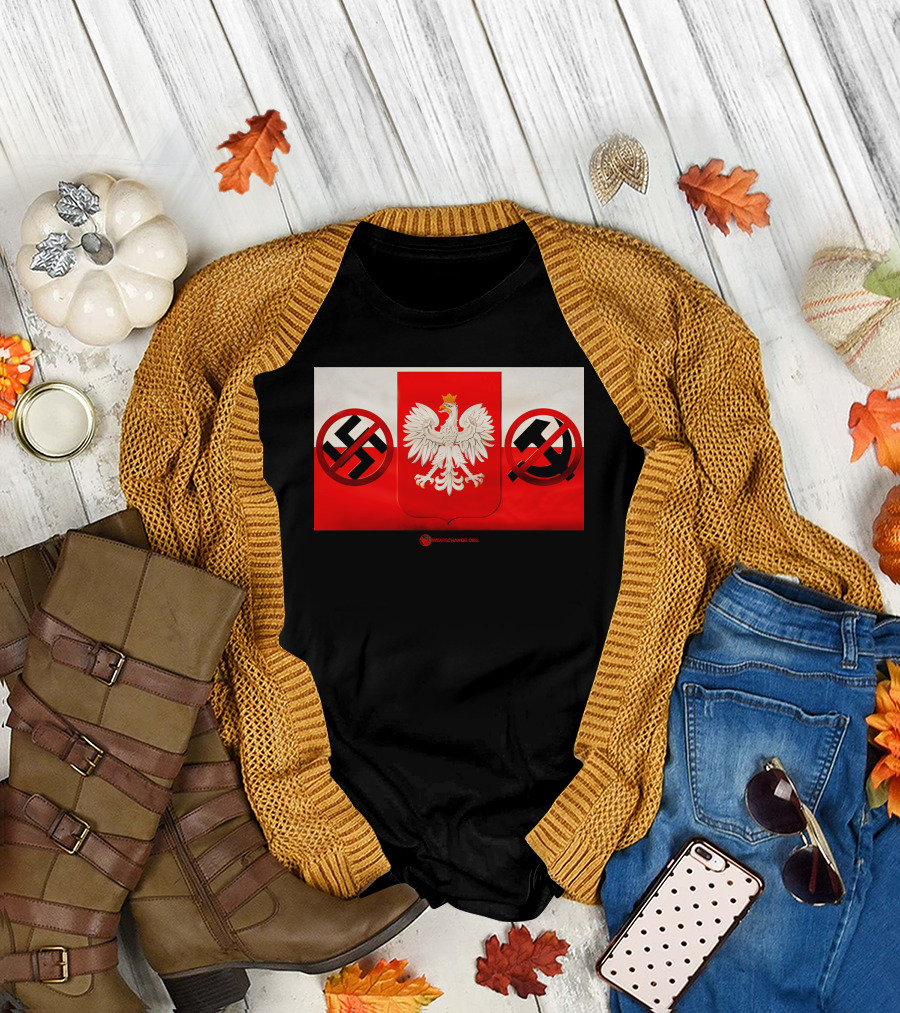 WeAreChange.org The Polish Spirit Anti-Swastika Anti-Communism Eagle T-Shirt