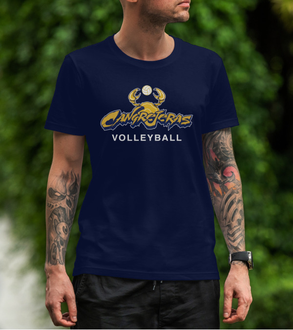 Cangrejeras Volleyball Team Logo With Crab And Volleyball T-Shirt