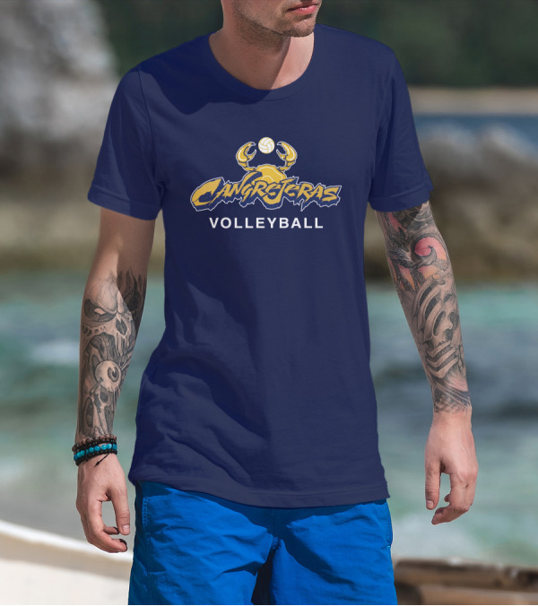 Cangrejeras Volleyball Team Logo With Crab And Volleyball T-Shirt