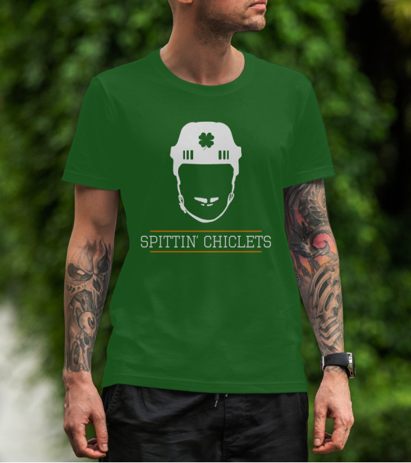Spittin Chiclets Hockey Helmet Clover Green T-Shirt