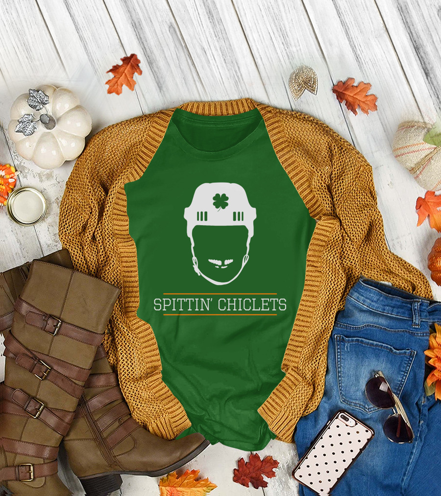 Spittin Chiclets Hockey Helmet Clover Green T-Shirt