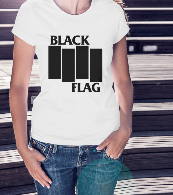 Black Flag Band Iconic Bar T-Shirt