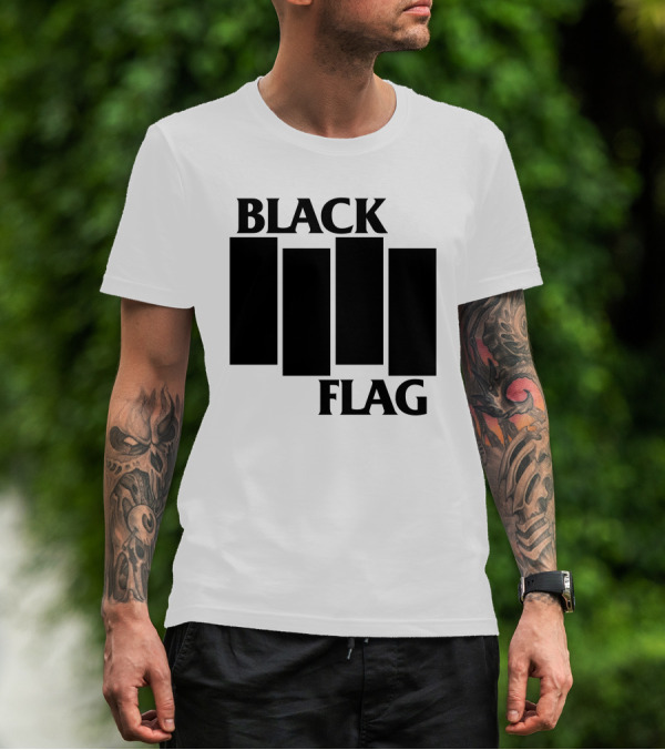 Black Flag Band Iconic Bar T-Shirt
