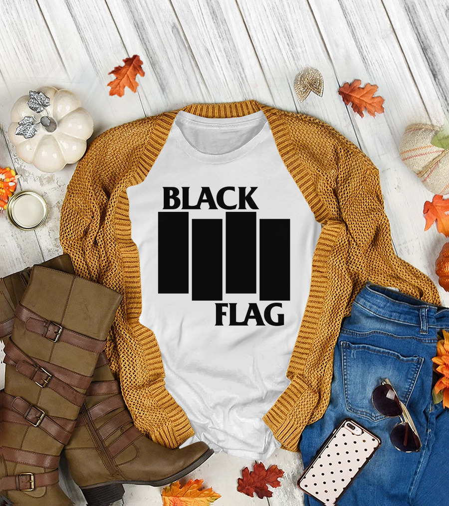 Black Flag Band Iconic Bar T-Shirt