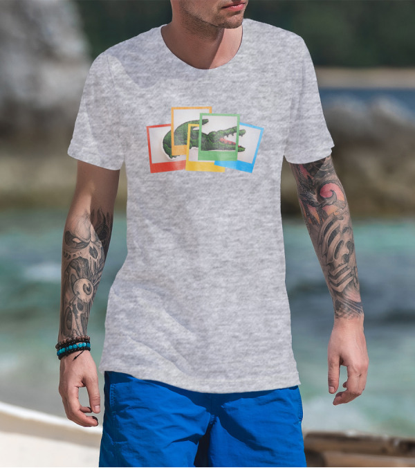Lacoste Live X Polaroid Loose Fit Multicolor Crocodile Frame T-Shirt