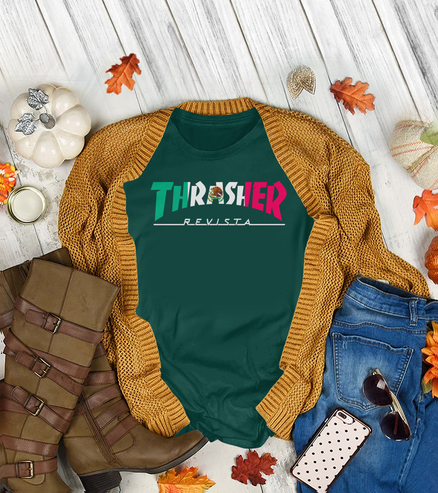 Thrasher Revista Mexican Flag Colors T-Shirt