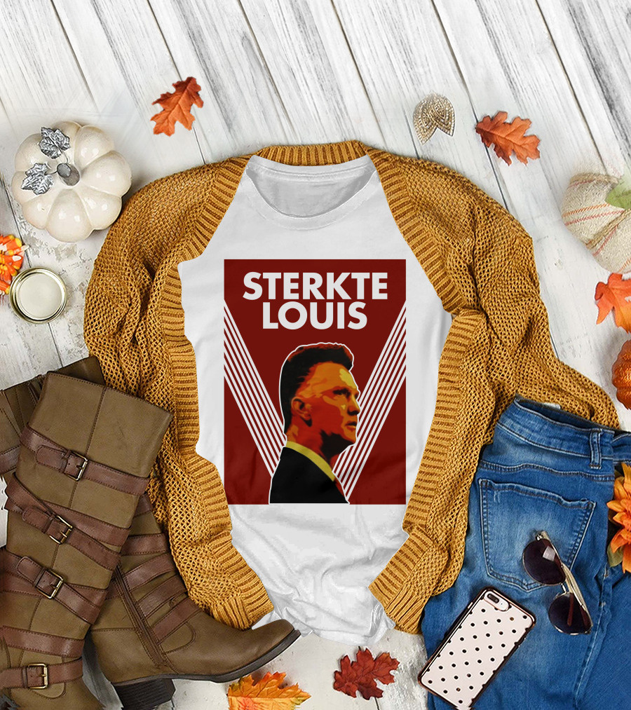 Sterkte Louis Iconic Support Poster Style with Red and White Lines T-Shirt