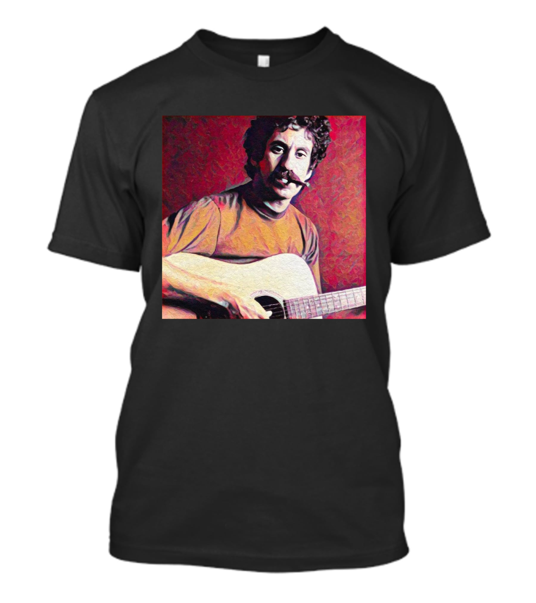 Jim Croce Playing Acoustic Guitar T-Shirt
