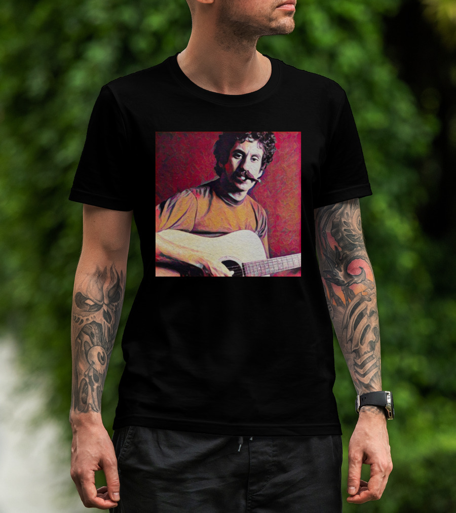 Jim Croce Playing Acoustic Guitar T-Shirt