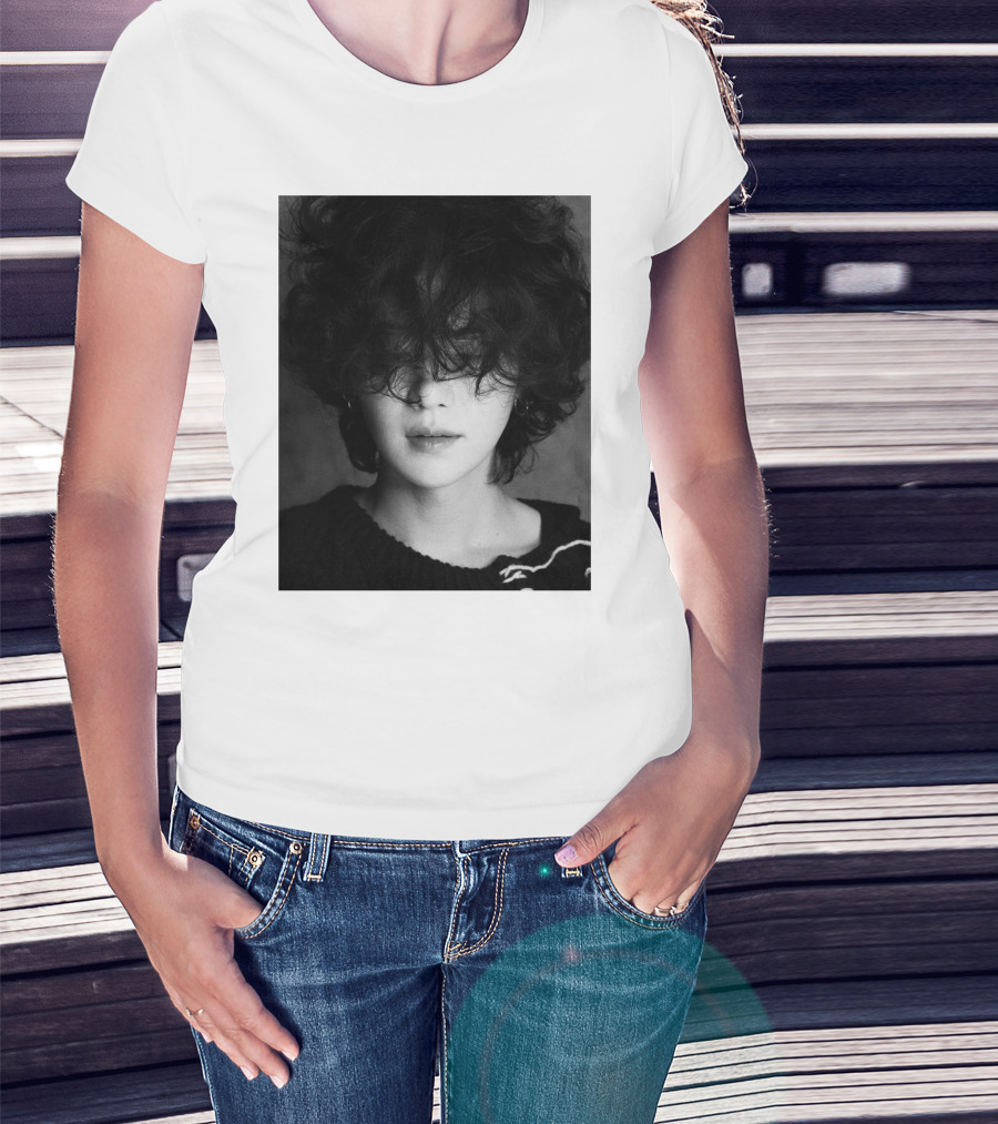 Suga Min Yoongi's Face Black And White Curly Hair T-Shirt